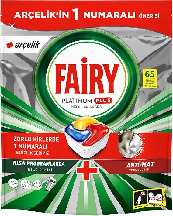 Fairy Platinum Plus Dishwasher Detergent 65 Arçelik Special Packages