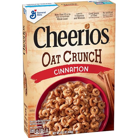 Cheerios Cinnamon Oat Crunch Breakfast Cereal, 15.2 oz