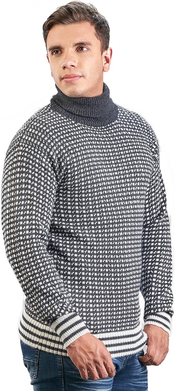 Men's Turtleneck Alpaca Sweater - Nordic Pullover