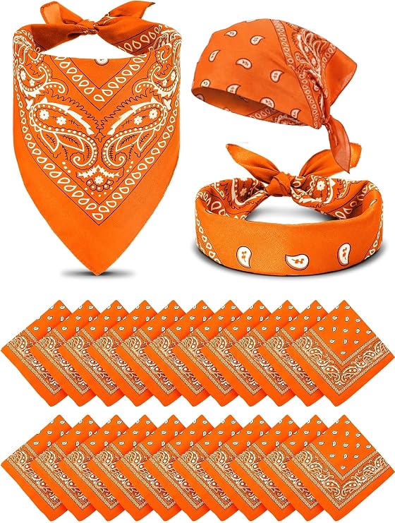 Unittype 36 Pcs Paisley Bandana for Western Cowboy Party