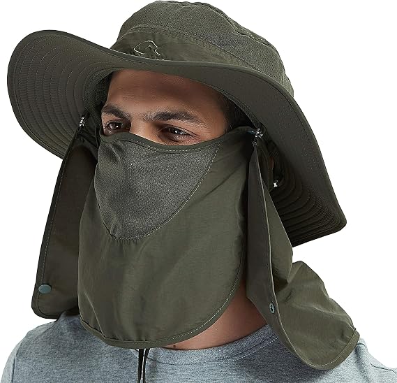 DDYOUTDOORTM 07-281 Fashion Summer Outdoor Sun Protection Fishing Cap Neck Face Flap Hat Wide Brim