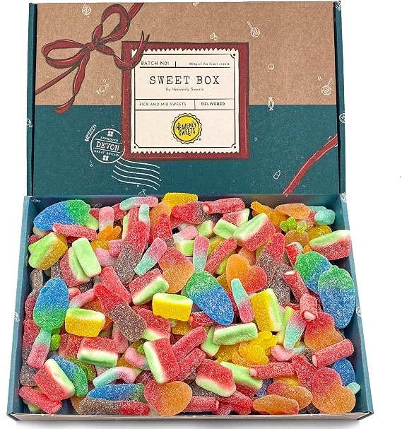 Heavenly Sweets Pick and Mix Sweets Gift Box Fizzy Hamper Premium 850g Sour Gummy Retro Candy Birthday Party Easter Get Well Assortment Treats Selection for Kids Adults
