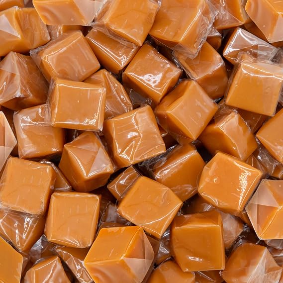Caramel Candy Individually Wrapped, Vanilla Caramel Cubes, 2 Lb Bag | Chewy Candy for Snacking and Baking