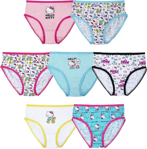 Hello Kitty girls 100% Combed Cotton Underwear in Sizes 2/3t, 4t, 4, 6 and 8