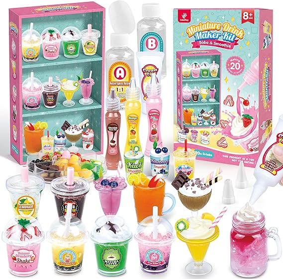 ColoPlay 20PCS Miniature Drink Marker Kit, Miniature Food Toys