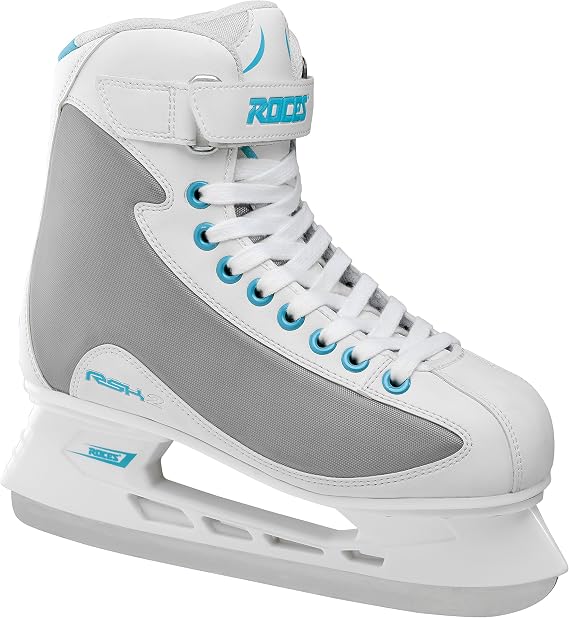 ROCES RSK 2 Ice Skates for Men, Classic Hockey Style Stainless Steel Figure Skates with Lace & Power Strap Closure System & Anatomic Padding Footbed for Comfortable Everyday Wear