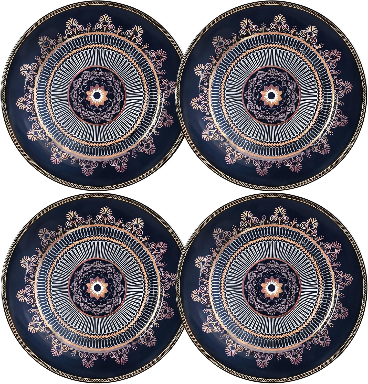 STP Porcelain J-229569, Noble Cobalt Bone China Dinner Plate, Set of 4