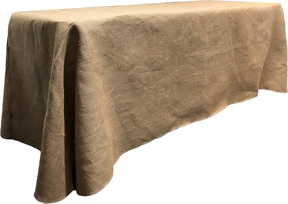 BalsaCircle 90-Inch x 132-Inch Natural Brown Burlap Jute Rustic Rectangle Tablecloth Country Chic Wedding Party Home Table Linens