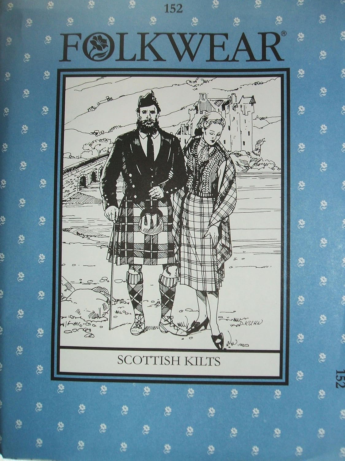 Folkwear Scottish Kilts #152 Highland Scotland Scottish Kilt Jacket Traditional Sewing Pattern & Knitted Vest Pattern Only folkwear152