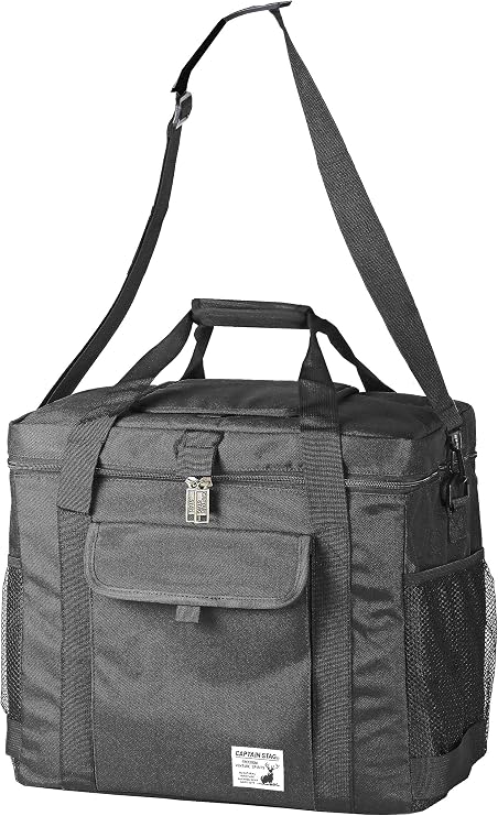 Captain Stag UE-567 / UE-568 Cooling Bag, Cooler Bag, Foldable, Super Cool Soft Cooler, Black