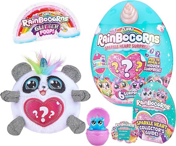 Rainbocorns - Plush Sparkle Heart Surprise Series 2 - Panda