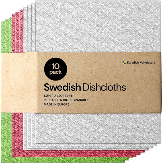 Swedish Kitchen Sponge Cloth Eco Friendly Cleaning Cloth Multi-Use Reusable Washcloths Dishcloths 10pcs