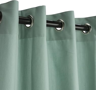 Comfort Classics Sunbrella Outdoor Curtain Panel, Nickel Grommet Top, 50 by 84 Inch in Mist; Perfect for Your Patio, Porch, Gazebo, or Pergola Inc.