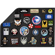 OneTigris Tactical Patch Display Board, Foldable Morale Patch Wall Panel for Military Patches, Airsoft Gear, Name Tapes & Badge Collection, Hook & Loop Display Organizer- L: 109 x 70cm / M: 45 x 58cm