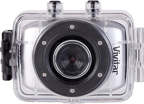 Vivitar DVR785HD-BLU 5MP Pro Waterproof Action Camcorder with Case and Mounts Video Camera with 2-Inch LCD Screen Color May Vary