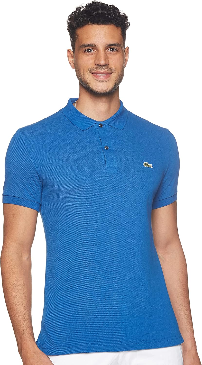 Lacoste Mens Classic Pique Slim Fit Short Sleeve Polo Shirt, wht