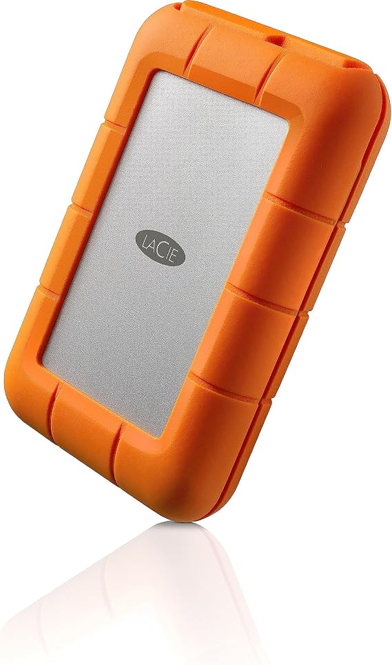 LaCie Rugged USB-C 1TB External Hard Drive Portable HDD USB 3.0 Drop Shock Dust Rain Resistant Shuttle Drive, for Mac and PC Computer Desktop Workstation Laptop, 1 Month Adobe CC (STFR1000800)
