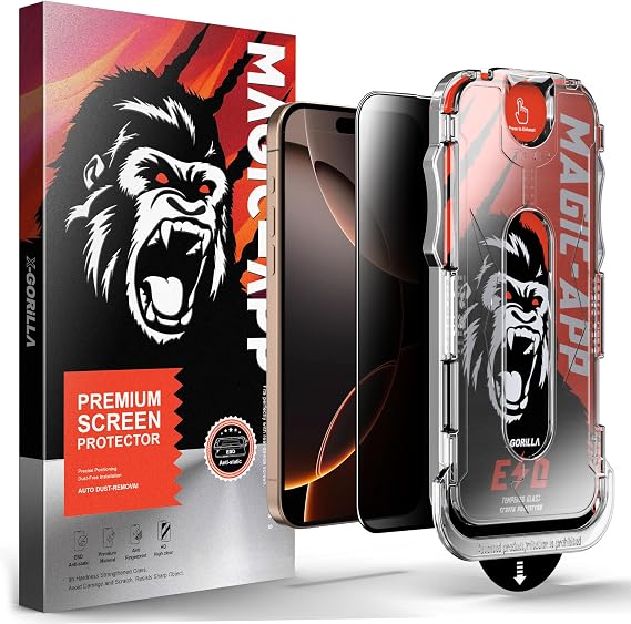Klasse X-Gorilla iPhone 13 Pro Max / 14 Plus Hayalet Ekran Koruyucu | Gizlilik Filtreli & 9H Kırılmaz | Tam Kaplama Tozsuz Uygulama