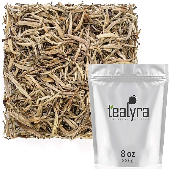 Tealyra - Jasmine Yin Zhen - Silver Needle White - Loose Leaf Tea - Premium Chinese White Tea from Fujian - 220g (8-ounce)