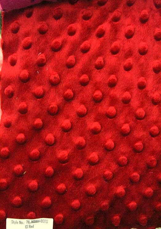 Minky Dimple Dot Fabric Red Color, Sold By the Yard