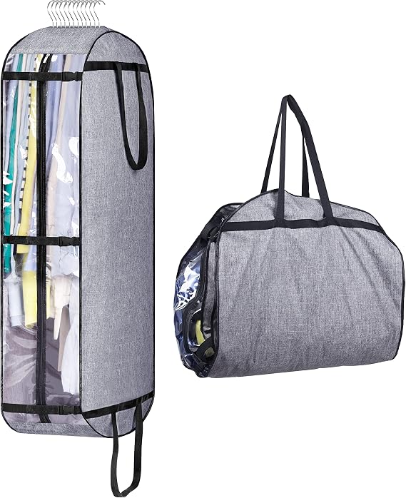 MISSLO Hanging Garment Bags for Travel Suit Bags for Closet Storage 50" Moving Bags for Clothes Dress Cover for Coat, Jacket, Shirt, Clothing