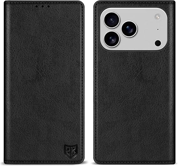 for iPhone 18 Pro/17 Pro Wallet Case Strong Magnetic,Black