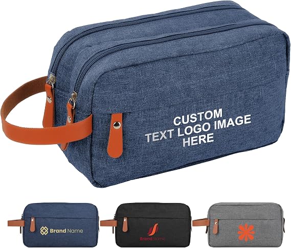 Personalized Toiletry Bag with Logo Image Text for Men Women Bulk | Custom Toiletry Bag-Ideal Christmas Gift for Women, Men, Birthday, Anniversary, Husband, Fathers Day, Wedding