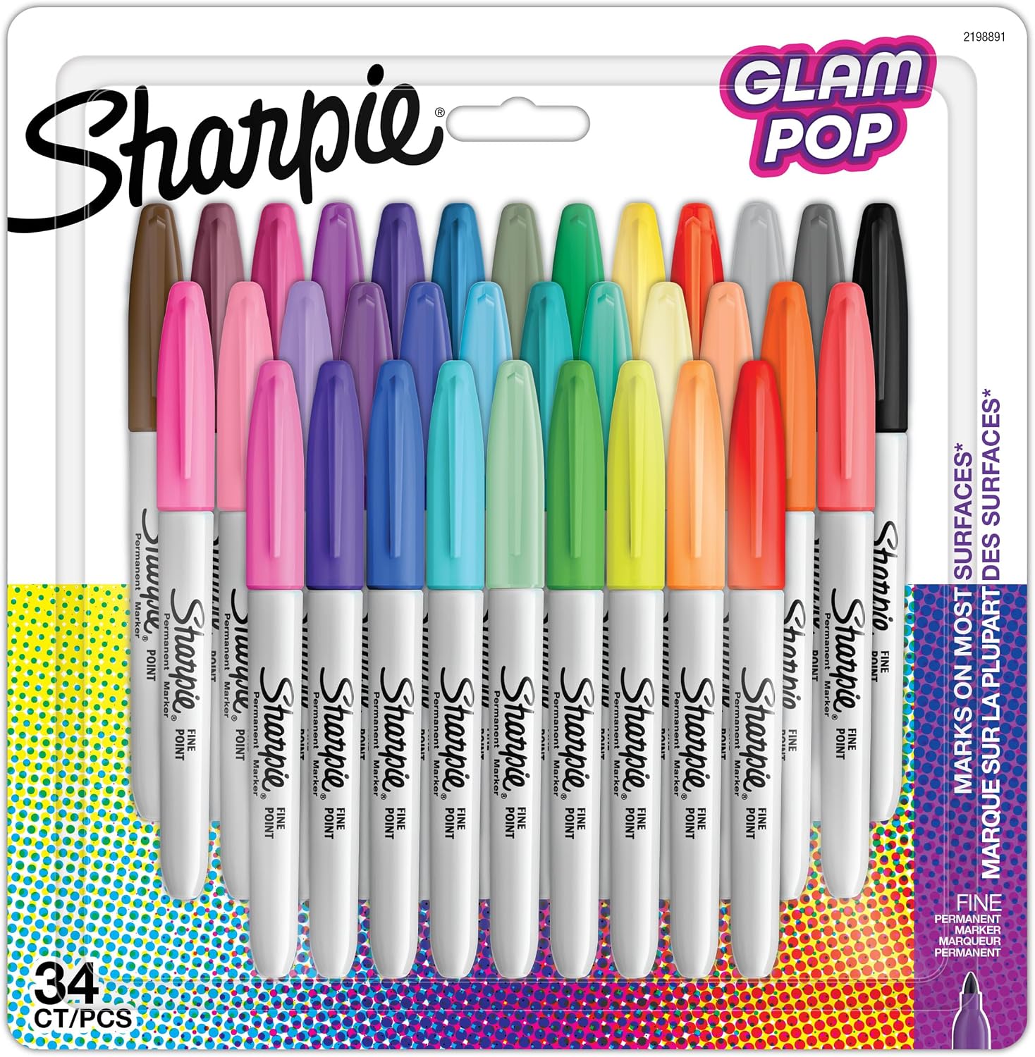 SHARPIE Fine GLAM POP Permanent markör 34lü Bls