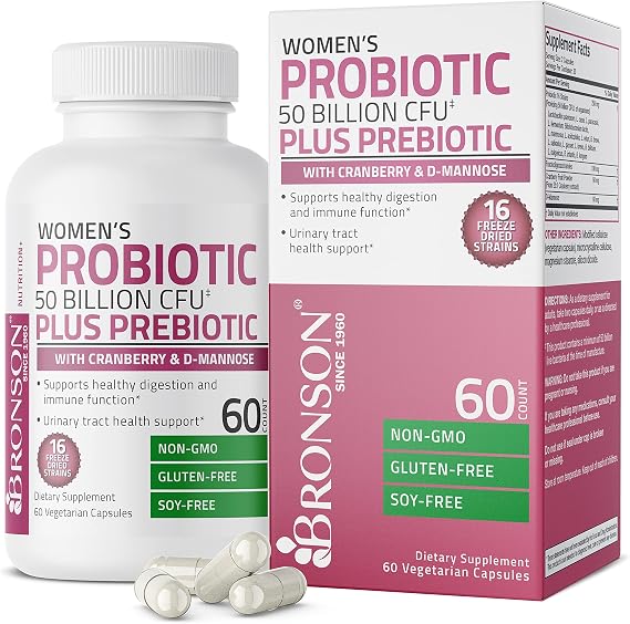 Bronson Women's Probiotic 50 Billion CFU, 60 Vegetarian Capsules