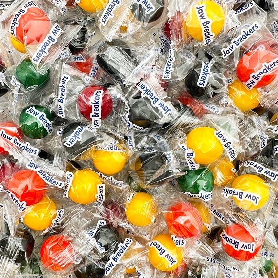Jawbreakers Candy, Fruit Hard Candy Individually Wrapped, 24 Oz Bag | Lemon, Grape, Orange, Lime, Cherry, Long Lasting Nostalgic Candy