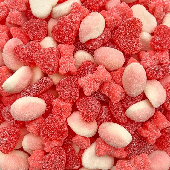 Gummy Candy Mix, Red & Pink Candy Assortment, 2 Lb Bag