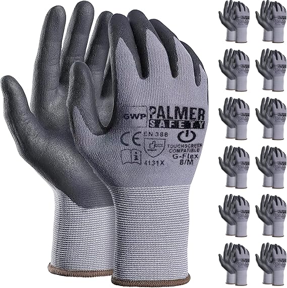 ATERET Micro-Foam Nitrile Coated Work Gloves, 12 Pairs | Breathable material