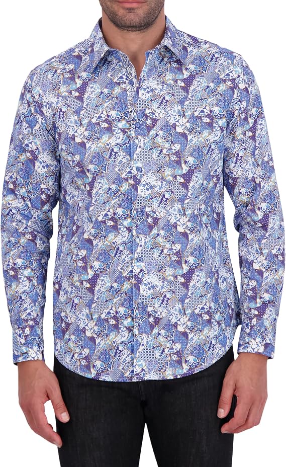 Robert Graham Mens Ottoman Long Sleeve Woven Button Down Shirt