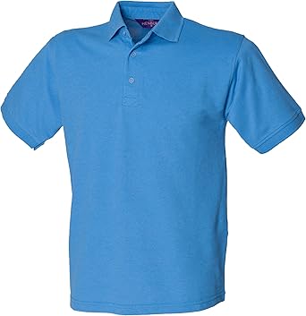 Henbury Mens Short Sleeved 65/35 Pique Polo Shirt (M) (Mid Blue)