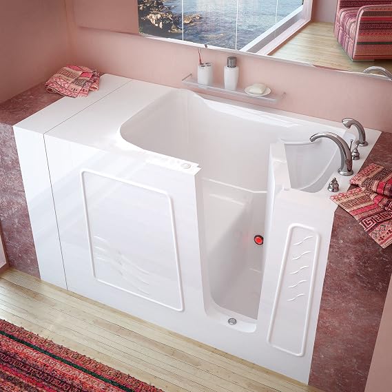 MT3053RWS Standard Fit 30 by 53 by 38-Inch Walk In Soaker Bathtub Spa Right Side Door, White
