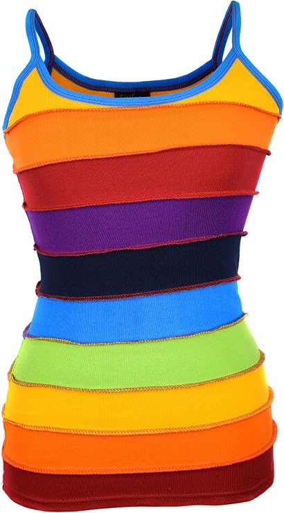 Women's Rainbow Striped Cotton Tank Tops