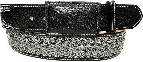 Black Authentic Charro Belt Cinto Charro Vaquero Mens Western Belt