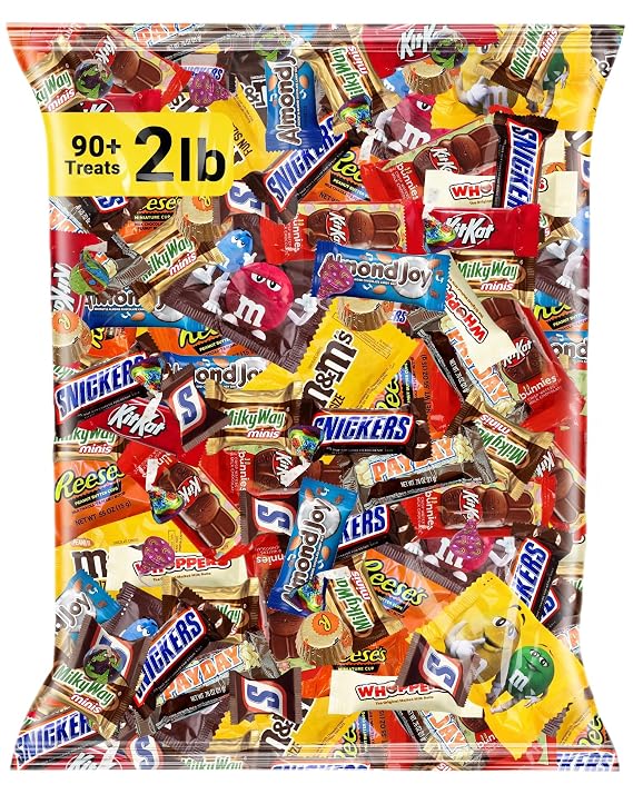 Chocolate Candy Variety Pack 2 lb, 90+ Ct Fun Size Assorted Mix