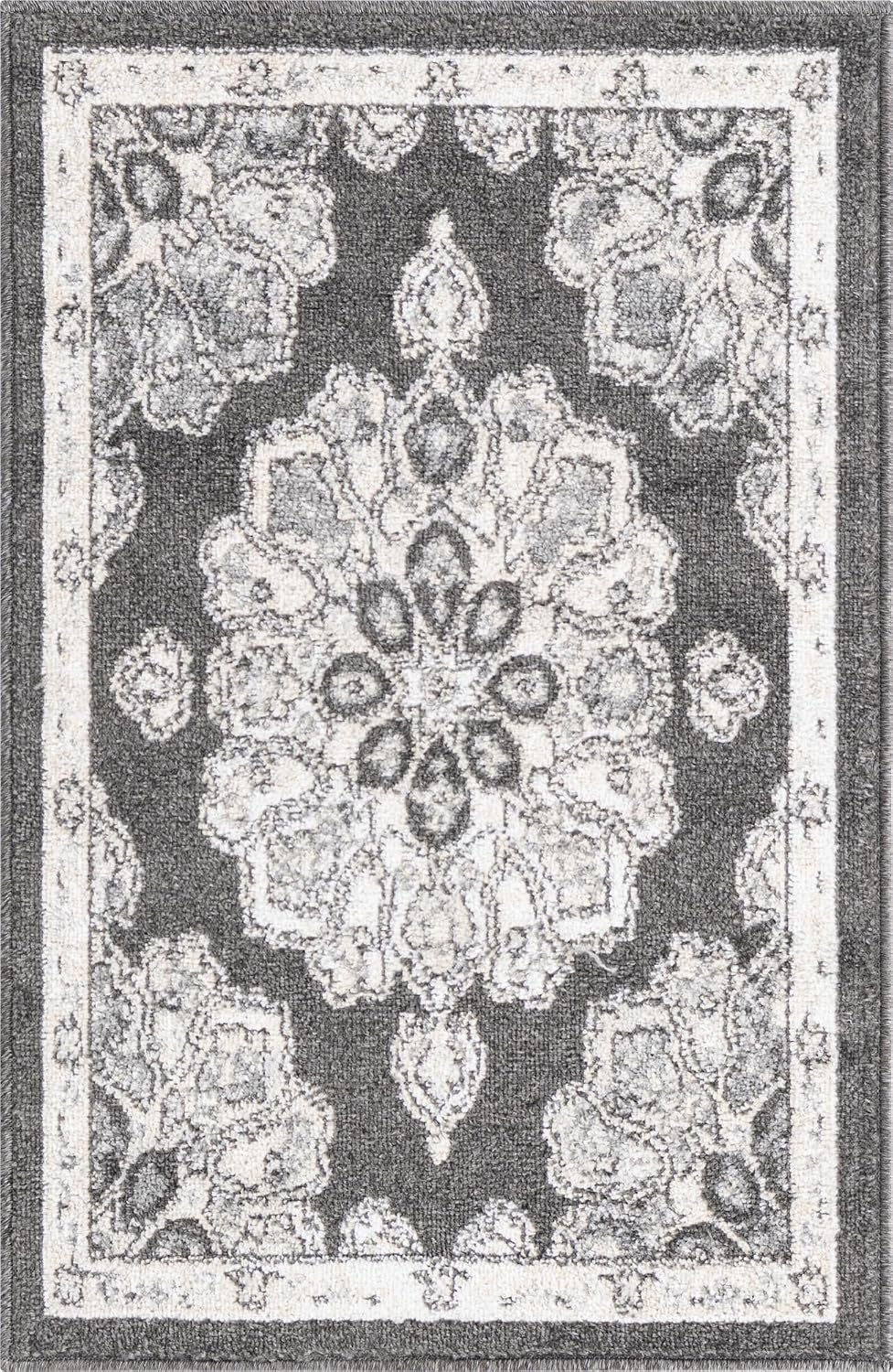 Parker Collection Rug – 2 X 3 Charcoal Medium Rug Perfect for Living Rooms, Large Dining Rooms, Open Floorplans