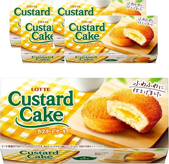Lotte Custard Cake, 6 Pieces x 5 Packs