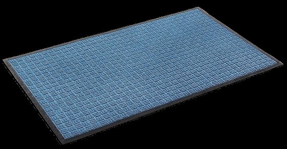 Kempf Water Retainer Front Door Mat, 36" x 60", Blue, Outdoor Indoor Entrance, Non-Slip, Low Profile, Natural Rubber Doormat, Traps Dirt and Moisture