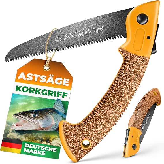 GRÜNTEK Hand Saw 300 mm BARRAKUDA/Folding Saw 180 mm Cork Handle