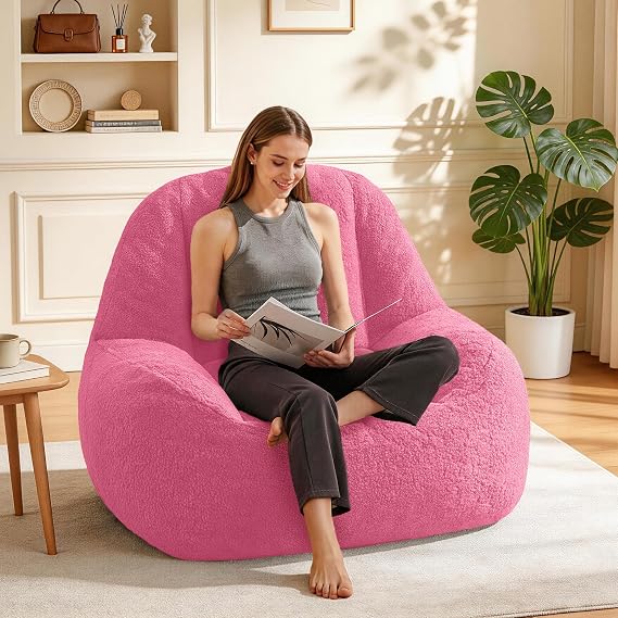 Homguava Bean Bag Chairs for Adults, Giant Beanbag Couch with Filler Includ