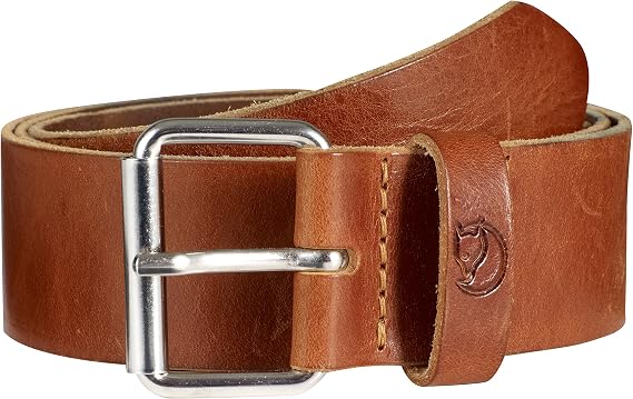 Fjallraven Singi 4 cm Belt - Durable Leather, Metal Buckle, Adjustable Fit - Hiking, Travel