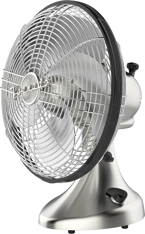 Vornado Silver Swan Vintage Oscillating Fan, Brushed Nickel