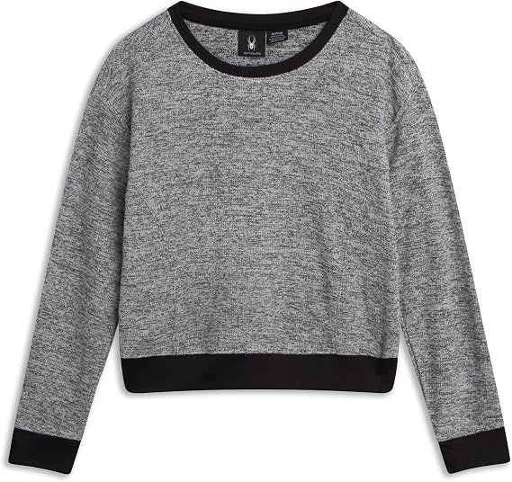Spyder Womens Sweaters - Long Sleeve Terry Fleece Breathable Pullover Soft | Crewneck, Breathable Knitted Long-Sleeve Top, Cozy Everyday Comfort for Layering, Travel, and Cool-Weather Wear