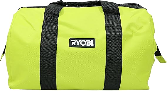 Ryobi Green Wide Mouth Collapsible Genuine OEM Contractors Bag w/ Full Top Single Zipper Action and Cross X Stitching | 18x14x12 - Single Bag