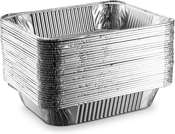 Disposable Aluminum Foil Pans 9x13, Half Size Steam Table, 30 Pack | Heavy duty trays for roasting, lasagna, casseroles, meal prep & catering; oven safe cookware for buffets, parties & events