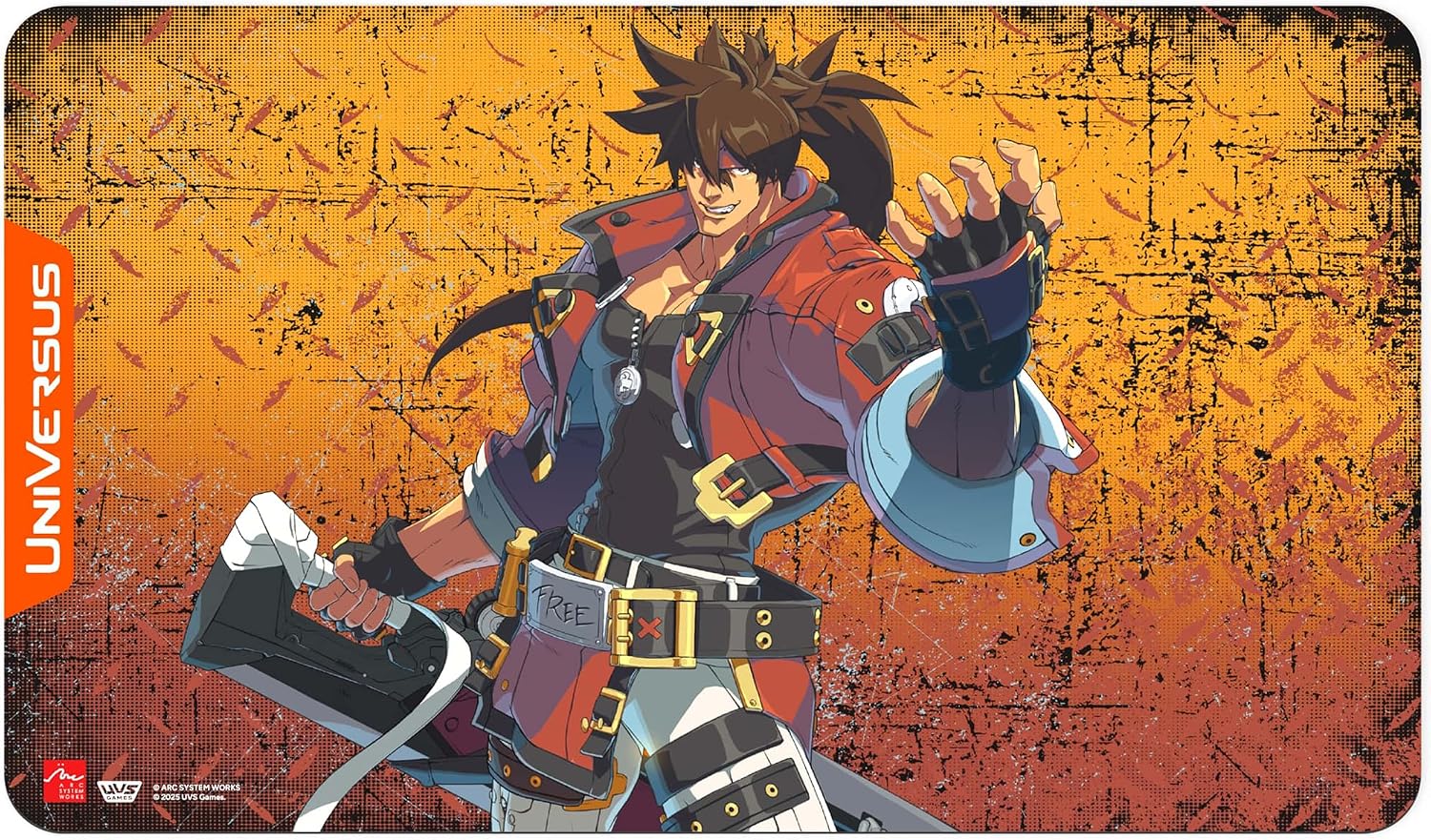 UniVersus: Guilty Gear - Strive - Playmat: Sol Badguy -24x14 Neoprene Mat, Exclusive Character Art, Tabletop Trading Card Game Accessory, Collectible