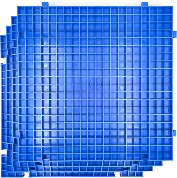 Stained Glass Cutting Mat, Solid Bottom Plastic Grid, Stained Glass Tools and Supplies, Blue, 4 Pack